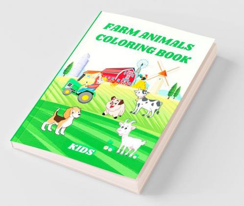 Farm Animals Coloring Book Kids : Happy Farm Animals With Beautiful Country Scenes. Country Animals Like Horse Cow Goat Chickens And Manny More.