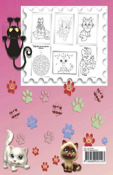 Cat Coloring And Activity Book for Kids : Fun And Cute Cats And Kittens Coloring Pages For Boys And Girls Big Puzzles Mazes Dot To Dot Pages | Big Activity And Coloring Book With Cats For Toddler...