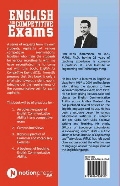 English For Competitive Exams : (Crt Bsrb Rrb Ssc Aee Gmat Cat Etc.)