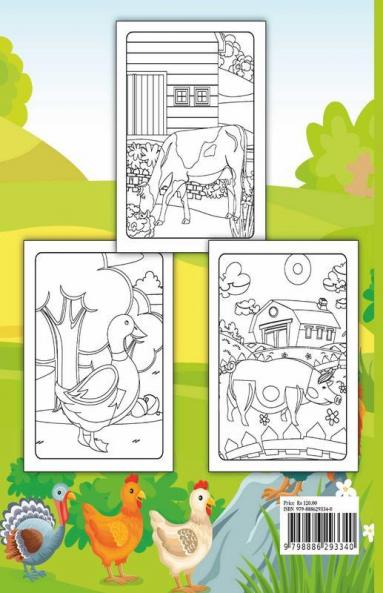 Farm Animals Colouring Book For Kids