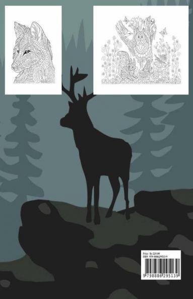 Forest Animals Coloring Book For Adults : Featuring Plants Birds And Beautiful Forest Wildlife For Stress Relief And Relaxation