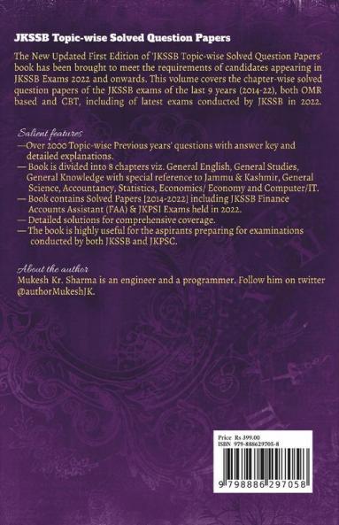 JKSSB Topic-wise Solved Question Papers: Previous 9 Years' (2014-22)