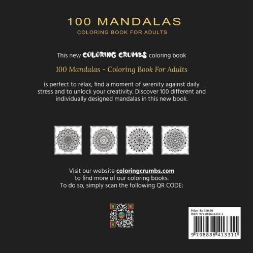 100 Mandalas : An Adult Coloring Book With 100 Beautiful And Relaxing Mandalas For Stress Relief And Relaxation (English Version)