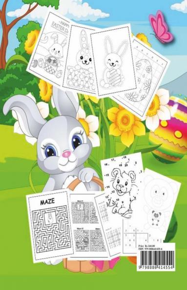 Easter Activity Book For Kids : A Fun Children'S Workbook For Learning Happy Easter Day Coloring Bunnies Eggs Mazes Puzzles And More!