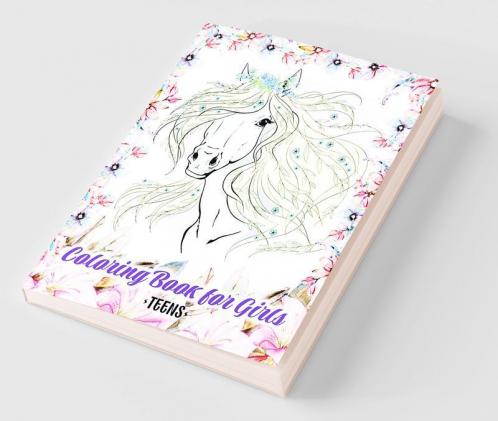 Coloring Book for Girls : Anxiety and Stress Relief Coloring Book for Teens and Women of All Ages with Cute Animals Lovely Landscapes and Flowers