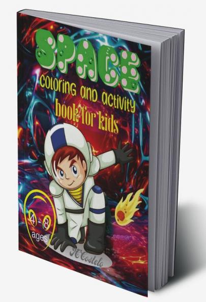 Space Coloring and Activity Book for Kids / बच्चों के लिए अंतरिक्ष रंग और गतिविधि पुस्तक : Amazing Space Coloring&Activity Dot to Dot Word SearchesOuter Space Coloring with Planets Astronaut...