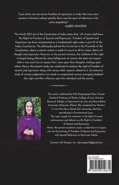 Right To Freedom Of Speech And Expression: With Special Reference To Electronic Media
