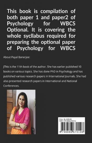 Psychology For Wbcs : English Version