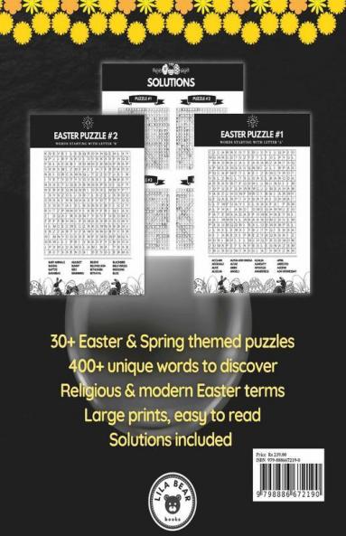 Easter Word Search Puzzle Book For Adults : Large Print Activity Book With Word Search Games For Seniors And Teens | A Fun Workbook To Seek And Find 400+ Easter And Spring Words From A To Z