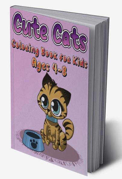 Cute Cats Coloring Book for Kids Ages 4-8 : Adorable Kittens & Caticorns Coloring Pages for Girls and Boys
