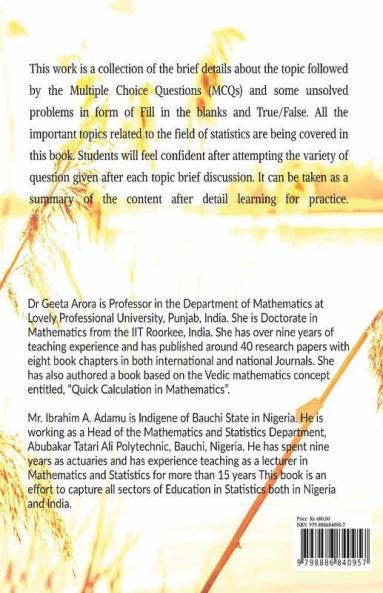 Essence Of Statistics: A Complete Book To Learn The Important Concepts Of Statistics And Practice Through Mcqs Fill Ups And True False Exercises