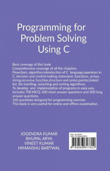 Programming for Problem Solving Using C : C language