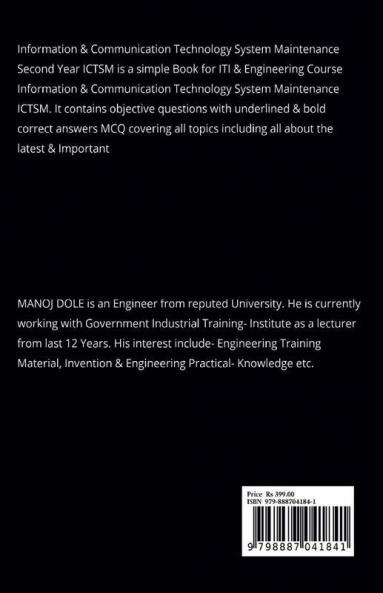 Information and Communication Technology System Maintenance Second Year ICTSM : Objective Question Answers
