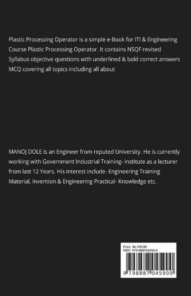 Plastic Processing Operator: Plastic Processing Operator