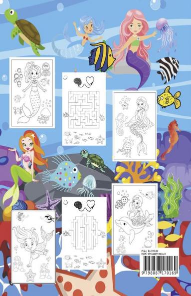 Mermaid Coloring Book for Kids &amp; Mazes Ages 4-8 : 30 Cute Unique Coloring Pages