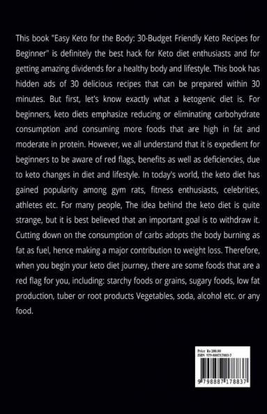 EASY KETO FOR THE BODY : 30-BUDGET FRIENDLY KETO RECIPES FOR BEGINNER