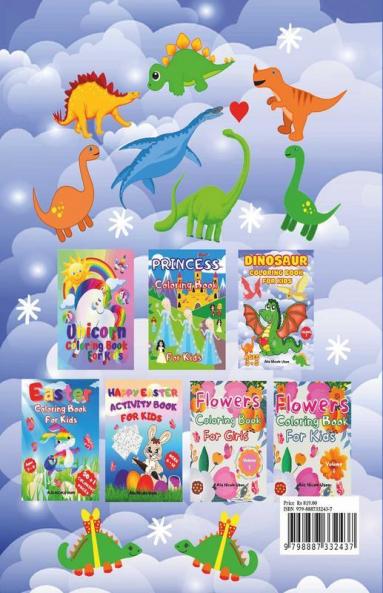 Dinosaur Coloring Book For Kids - Volume 2 : Alphabet And Number Book From 1-30 Colouring Pages With Cute Dinosaurs Light And Fun Pictures. Prehistoric Animal Activity Book For Kids Girls And Bo...