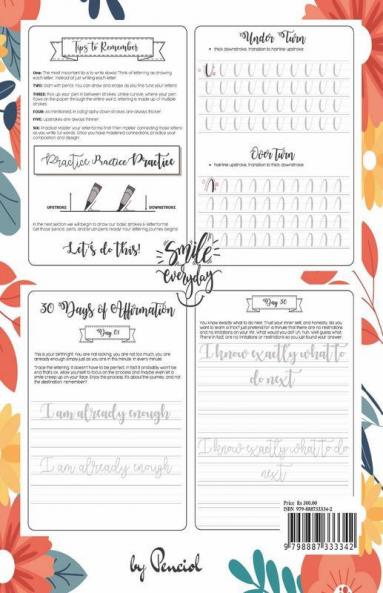 Daily Mindful Lettering Book : 30 Days Of Lettering Affirmations - Lettering And Modern Calligraphy Tracing