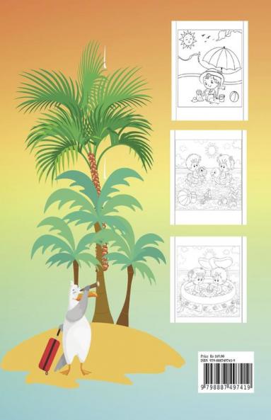 Summer At The Beach Coloring Book for Kids : Summer vacation fun activities coloring book for kids age 4-12