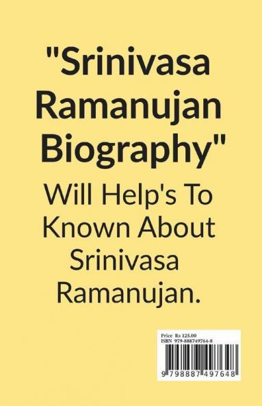Srinivasa Ramanujan Biography.: Srinivasa Ramanujan Biography.