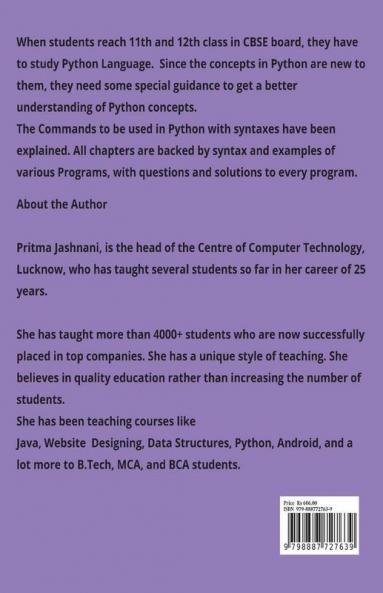 Python Concepts For Class 12: From Basics Of Python To Mysql