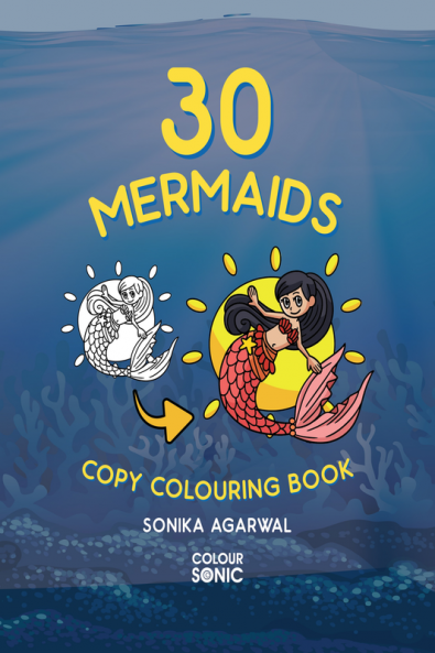 30 Mermaids Copy Colouring Book : 30 Cute Mermaid Copy Colouring Pages Gift for Kids and Toddlers Ages 3-8 | Painting and Drawing Book with 30 Big Mermaid Pictures