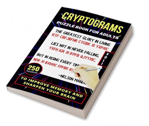 Cryptograms Puzzle Book For Adults | 250 Puzzles To Improve Memory And Sharpen Your Brain | Vol 1