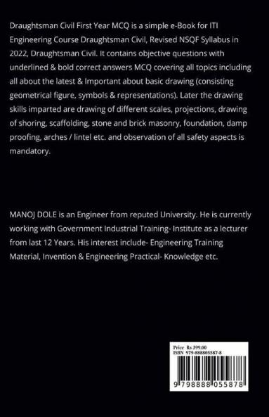 Draughtsman Civil First Year MCQ : Objective Question Answers