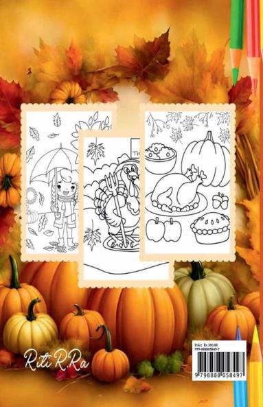 Thanksgiving &amp; Fall Coloring Book : Cute Autumn Pages for Kids