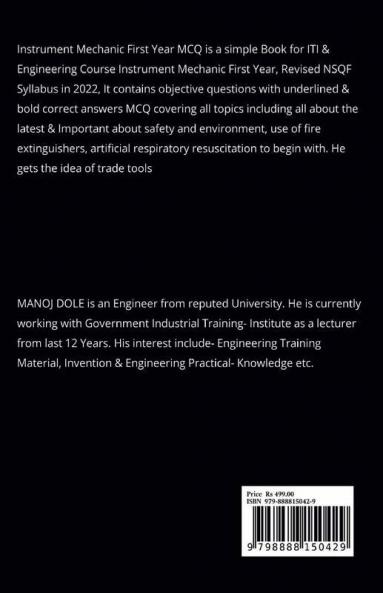 Instrument Mechanic First Year MCQ : Objective Question Answers