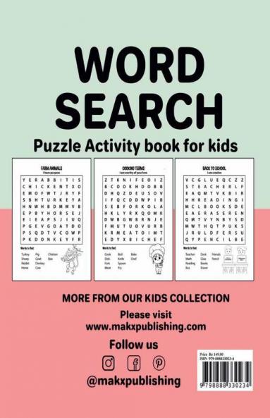 Word Search Puzzle Activity book for kids : Word Search Puzzle activity book for girls and boys
