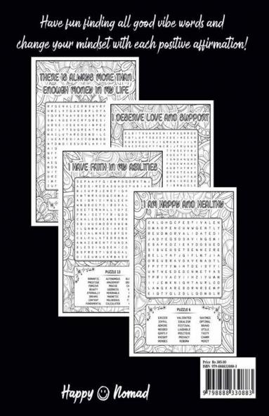 Stay Positive Word Search : Motivational Large Print Word Search Puzzle Book for Adults 2000+ Words and 100 Positive Affirmations That Can Change Your Life An Inspirational Word Search Book