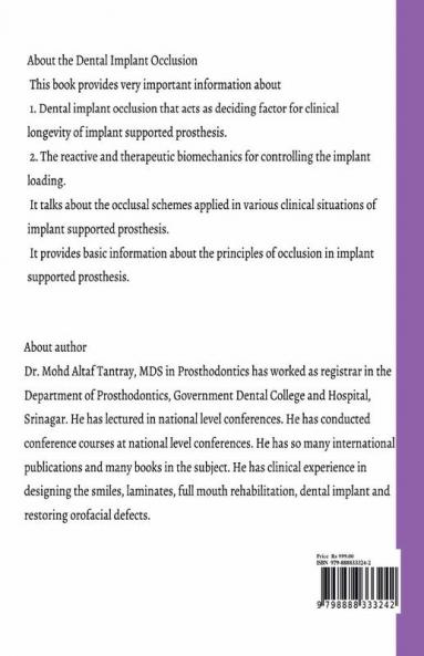 DENTAL IMPLANT OCCLUSION : OCCLUSION IN IMPLANT SUPPORTED PROSTHESIS