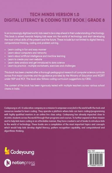 TECH MINDS Version 1.0 : DIGITAL LITERACY & CODING TEXT BOOK | GRADE 8