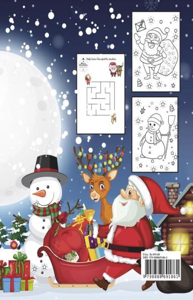 Christmas Coloring Book for Kids & Mazes Ages 2-6 | With Santa Claus Reindeer Snowmen Christmas Tree & More! : A Unique Illustrations Easy and Fun Coloring Pages Xmas Holiday Designs to...