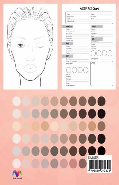 Makeup Face Charts : Makeup Templates for Makeup Artists - Paint And Blush For Personal Use &amp; Blank face chart -with information for products used to make up faces eyes lips cheeks and skin...