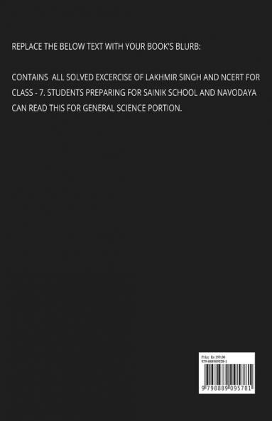 Class 7 Science Lakhmir Singh Solution Book : NCERT Class-7 Science