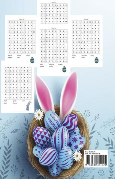 Happy Easter Word Search: 50 Easy Fun Puzzles | Large Print Easter Day Word Search for Kids and Teens Ages 6-12 | Easter Gift Idea | Easter Basket Stuffer