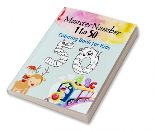 Monster Number Coloring Book : Activity Book Gift For Kids  Pages 51 Size 8.5*11 by Three Trees