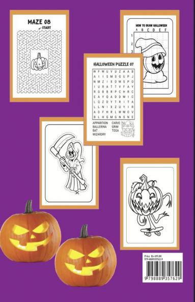 Mysterious Happy Halloween Activity Book: Puzzle Mazes Coloring Dot Markers Find the Match How to Draw Scissor Skills for Kids Ages 3-8