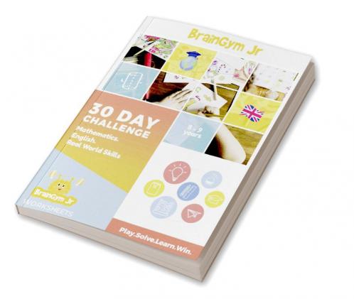 BrainGymJr : Solve &amp; Learn Worksheets (8-9 years) : 30 day challenge with daily puzzle worksheets on Mathematics English & Real World Skills for 8-9 year old children