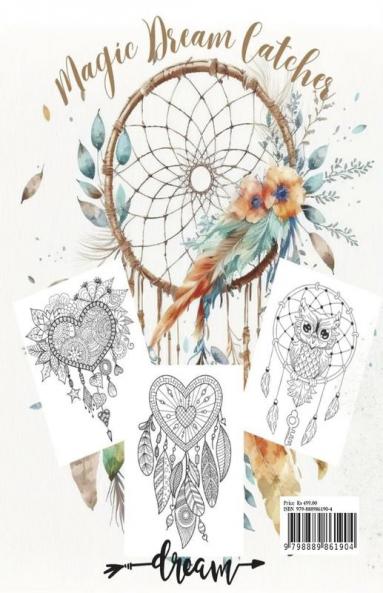 Magic Dream Catcher Coloring Book for Adults : 50 Awesome Dream Catchers with Feather Designs for Happiness Stress Relieving &amp; Meditation