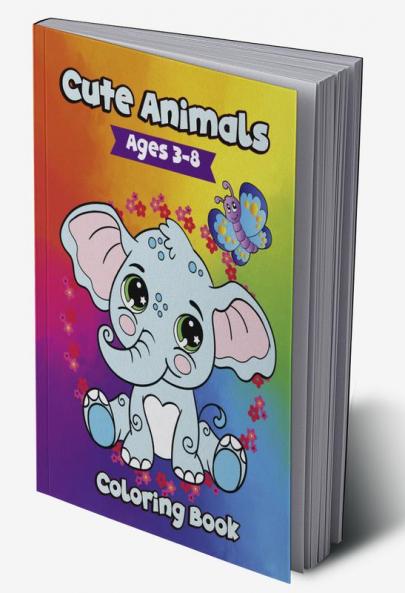 Cute Animals Coloring Book : 100 scenes from the lives of cute animals and birds on land and in water suitable for girls and boys aged 3 to 8 years