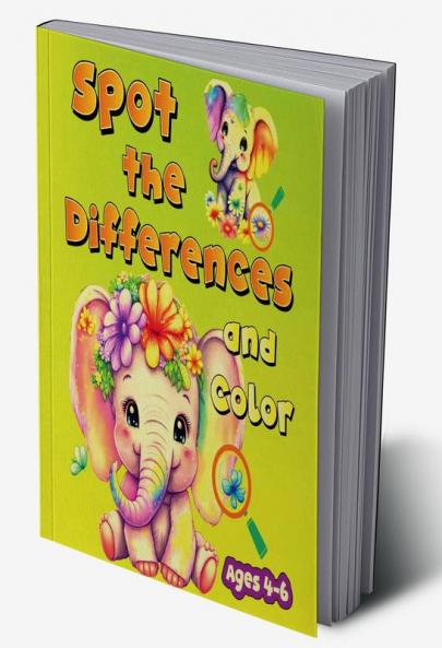 Spot the differences and Color : Activity book for children ages 4-6 with coloring and difference-finding pages of animal bird and insect pictures.