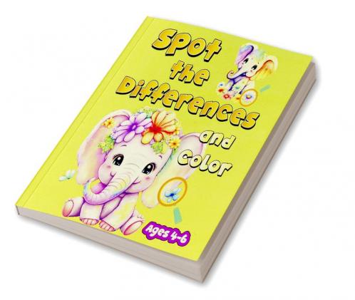 Spot the differences and Color : Activity book for children ages 4-6 with coloring and difference-finding pages of animal bird and insect pictures.
