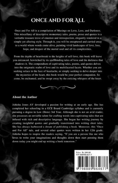 ONCE AND FOR ALL: A BOOK OF LOVE FOR DARKNESS