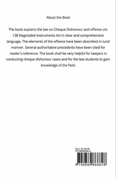 Handbook on Cheque Bounce Cases : Offences u/s 138 Negotiable Instruments Act 1881