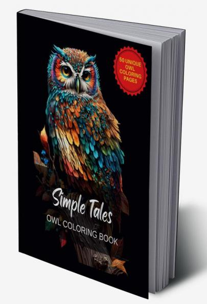 Simple Tales - Owl colouring book for all ages - 50 unique designs