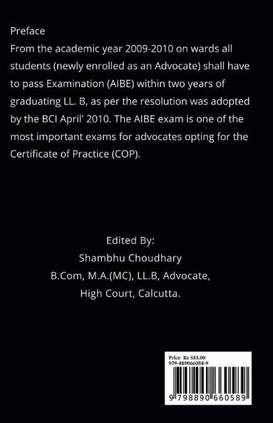 AIBE Examination : Previous Year Question Papers with Answer 2012 to 2023 (IV - XVII) WITH Syllabus &amp; MCQ Constitutional Law