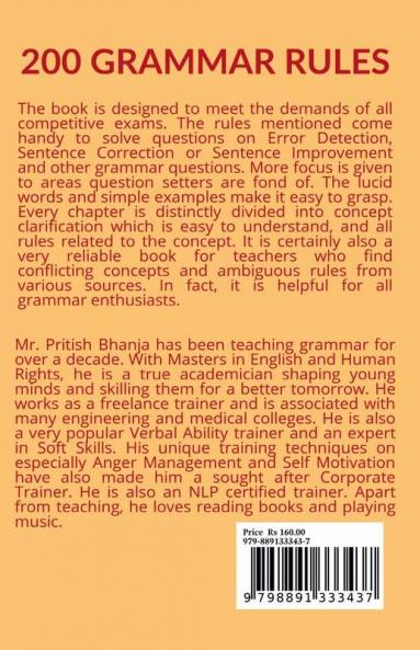 200 Grammar Rules : Score More In Error Detection Sentence Correction And Sentence Improvement